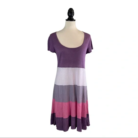Boden | Dresses | Boden Linen Shirt Dress Purple Pink Colorblock Stripe Uk  Size 4 Us Size M1 | Poshmark